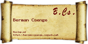Berman Csenge névjegykártya